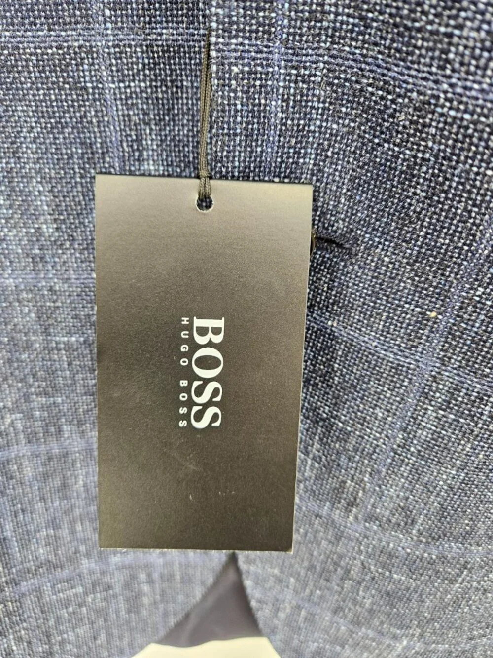 New Boss Hugo Boss Blue Tweed Blazer Mens 42S Sportscoat Wool Linen Cotton